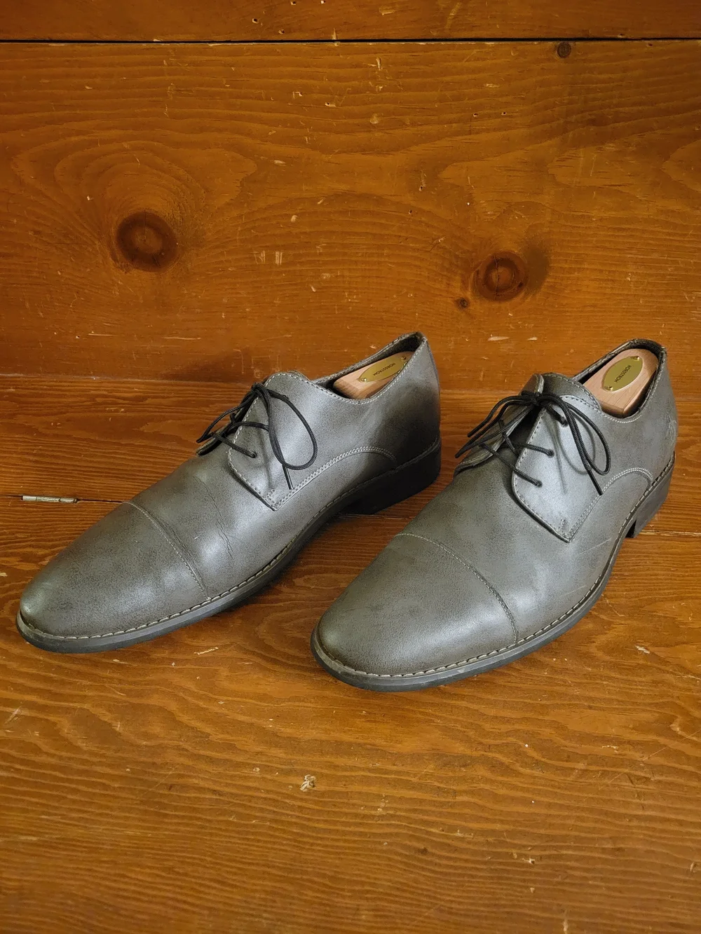 Gray Men's Original Penguin Brad Cap-Toe Oxford Dress Shoes